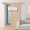 Single Sliding Door & Wall Track - Palermo Essential Oak Door - Unfinished