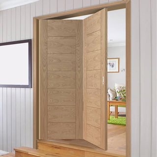 Image: Two Folding Doors & Frame Kit - Palermo Oak 2+0 - Prefinished