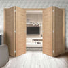 Bespoke Thrufold Palermo Oak Folding 2+2 Door - Panel Effect - Prefinished