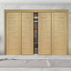 Four Sliding Maximal Wardrobe Doors & Frame Kit - Palermo Essential Oak Door - Unfinished