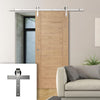 Single Sliding Door & Stainless Steel Barn Track - Palermo Essential Oak Door - Unfinished