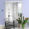 Two Folding Doors & Frame Kit - Palermo 2+0 - Obscure Glass - White Primed