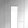 Bespoke Palermo 1L White Primed Glazed Single Pocket Door Detail