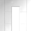 Bespoke Palermo 1L White Primed Glazed Double Pocket Door Detail