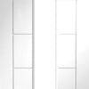 Bespoke Thruslide Palermo 1L Glazed 2 Door Wardrobe and Frame Kit - White Primed - White Primed