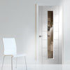 Palermo 1 Pane Flush Door - Clear Glass - White Primed