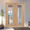 Bespoke Palermo Oak 1L Glazed Internal Door Pair