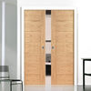 Bespoke Palermo Oak Double Pocket Door - Panel Effect - Prefinished