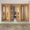 Bespoke Thrufold Palermo Oak 1 Pane Glazed Folding 3+3 Door