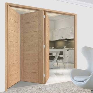 Image: Three Folding Doors & Frame Kit - Palermo Oak 3+0 - Prefinished