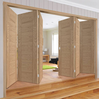 Image: Six Folding Doors & Frame Kit - Palermo Oak 3+3 - Prefinished