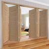 Bespoke Thrufold Palermo Flush Oak Folding 3+3 Door - Panel Effect