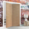 Bespoke Thrufold Palermo Oak Folding 2+0 Door - Panel Effect - Prefinished