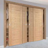 Bespoke Thruslide Palermo Oak 4 Door Wardrobe and Frame Kit - Prefinished