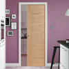Bespoke Palermo Flush Oak Single Pocket Door - Panel Effect