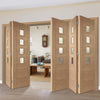 Bespoke Thrufold Palermo Oak 4 Pane Glazed Folding 3+2 Door