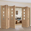 Bespoke Thrufold Palermo Oak 4 Pane Glazed Folding 3+2 Door