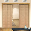 Palermo Oak Veneer Staffetta Quad Telescopic Pocket Doors - Prefinished
