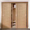 Minimalist Wardrobe Door & Frame Kit - Three Palermo Oak Doors - Prefinished