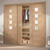 Bespoke Thruslide Palermo Oak Glazed 3 Door Wardrobe and Frame Kit - Prefinished