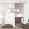 Single Sliding Door & Wall Track - Palermo Door - Obscure Glass - White Primed