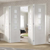 Four Folding Doors & Frame Kit - Palermo 2+2 - Obscure Glass - White Primed