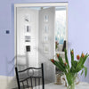 Bespoke Thrufold Palermo White Primed Glazed Folding 2+0 Door