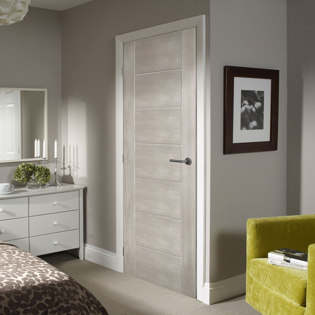 Mode Palermo Internal Door - White Grey Laminate - 1/2 Hour Fire Rated - Prefinished