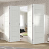 Four Folding Doors & Frame Kit - Palermo Flush 2+2 - White Primed