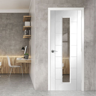 Image: bespoke palermo 1l white primed glazed door