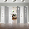 Bespoke Thrufold Palermo White Primed Glazed Folding 3+3 Door