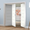 Three Folding Doors & Frame Kit - Palermo Flush 2+1 - White Primed