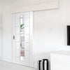 Bespoke Thruslide Surface Palermo 1L - Sliding Door and Track Kit - White Primed