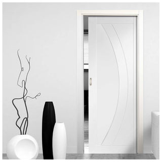 Image: Salerno Flush Single Evokit Pocket Door - Primed