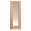 J B Kind Contemporary Palomino Oak Internal Door Pair - Clear Glass