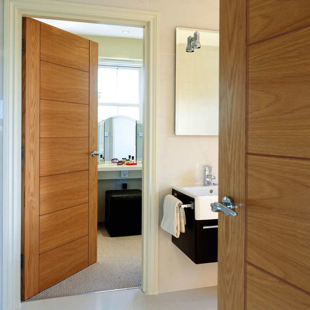 J B Kind Oak Contemporary Palomino Oak Fire Internal Door - 1/2 Hour Fire Rated