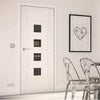 Pamplona white flush clear glazed door