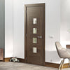 Walnut veneer glazed interior door