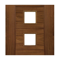 Walnut veneer glazed interior door