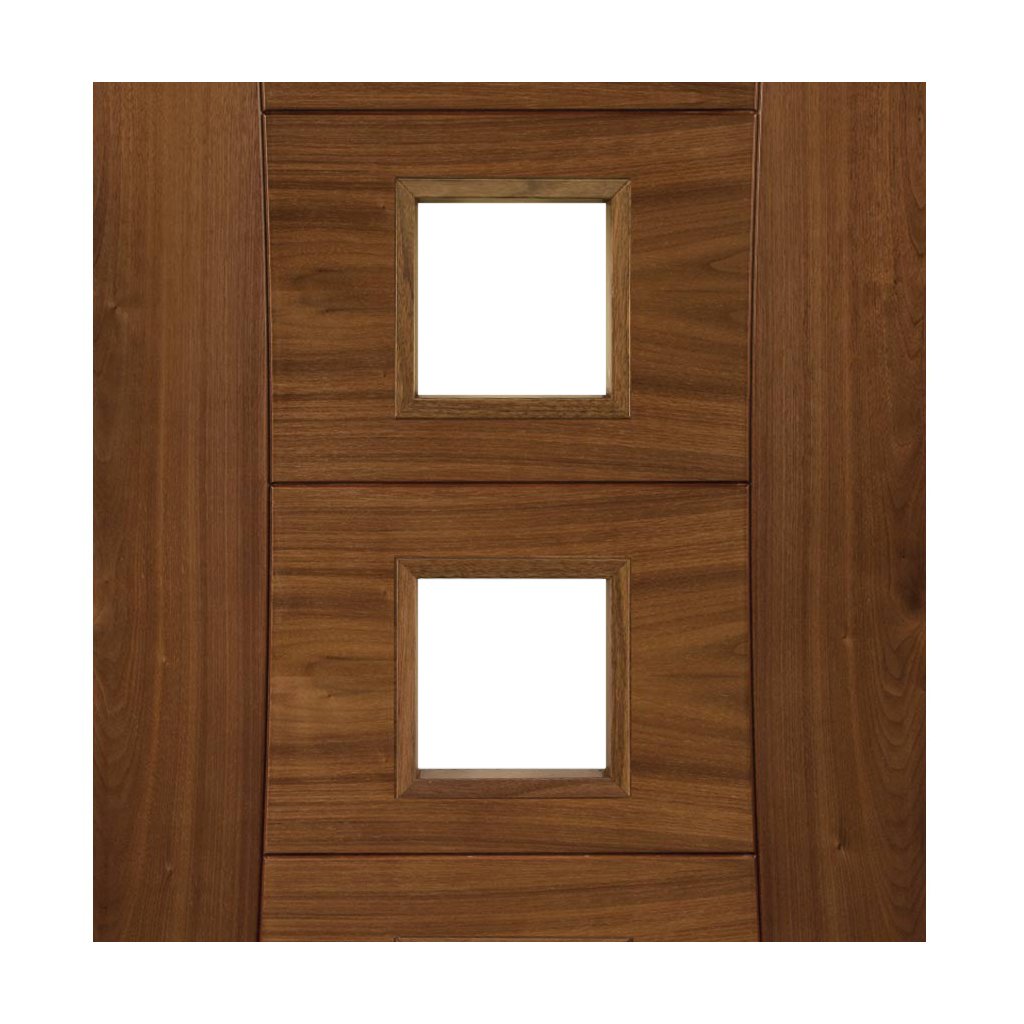 Walnut veneer glazed interior door