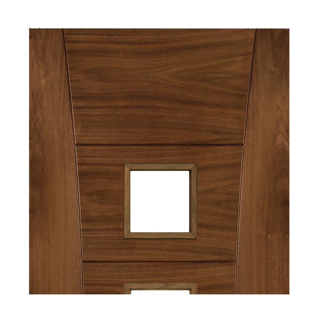Walnut veneer glazed interior door