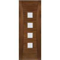 Walnut veneer glazed interior door