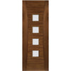 Pamplona Walnut Fire Door - Clear Glass - 1/2 Hour Fire Rated - Prefinished