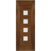 Pamplona Walnut Fire Door - Clear Glass - 1/2 Hour Fire Rated - Prefinished