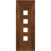 Bespoke Pamplona Prefinished Walnut Internal Door Pair - Clear Glass