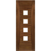 Pamplona Walnut Prefinished Door Pair - Clear Glass