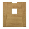 Pamplona Oak Flush Door Pair - Clear Glass - Prefinished