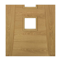 Pamplona Oak Flush Door Pair - Clear Glass - Prefinished