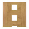 Pamplona Oak Flush Door Pair - Clear Glass - Prefinished