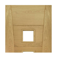 Pamplona Oak Flush Door Pair - Clear Glass - Prefinished